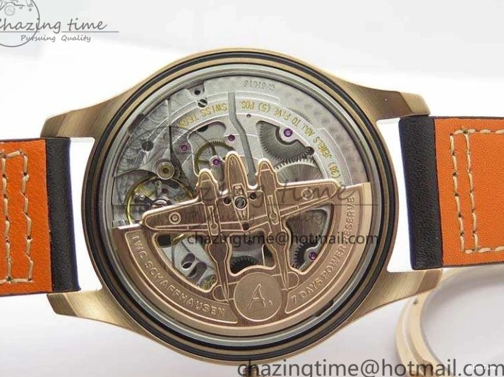 MIROTIME 1221 Popular Big Pilot Real PR IW502706 RG YLF 1:1 Best Edition Brown Dial On Calfskin Strap A 7223